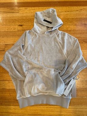 2020 HTF Essentials Fear of God Light Gray Velour Hoodie - XXS